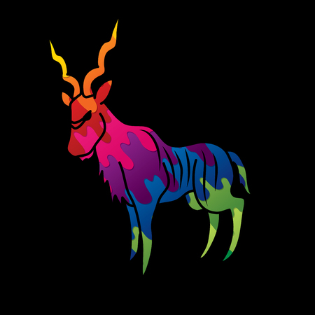 Kudu standing graphic vector.のイラスト素材