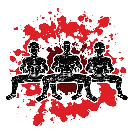 Kung Fu fighter, Martial arts action cartoon graphic vector.のイラスト素材