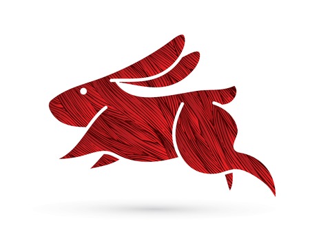 Rabbit jumping graphic vectorのイラスト素材