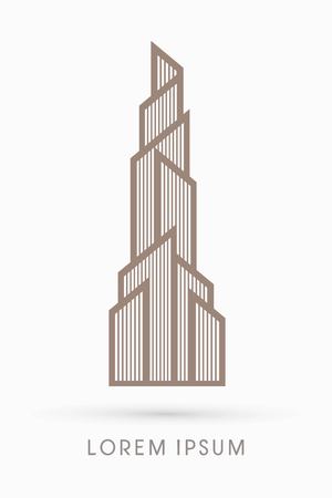 Abstract Building Construction High Tower graphic vectorのイラスト素材