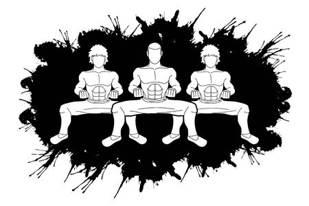 Kung Fu fighter, Martial arts action cartoon graphic vector.のイラスト素材