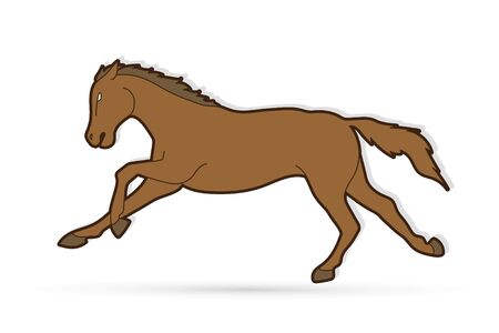 Horse running cartoon graphic vectorのイラスト素材