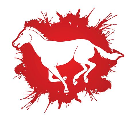 Horse running cartoon graphic vectorのイラスト素材