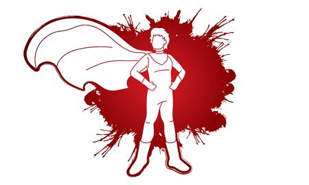 Super Hero action cartoon graphic vectorのイラスト素材