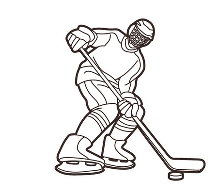 Ice Hockey, sport player cartoon action graphic vector.のイラスト素材
