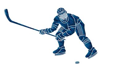 Ice Hockey, sport player cartoon action graphic vector.のイラスト素材
