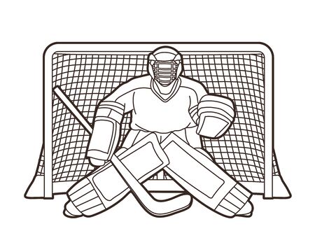 Ice Hockey player action cartoon sport graphic vectorのイラスト素材