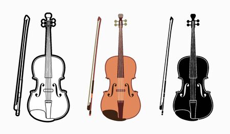 Violin instrument cartoon music graphic vectorのイラスト素材