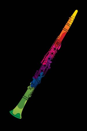 Clarinet instrument cartoon music graphic vectorのイラスト素材