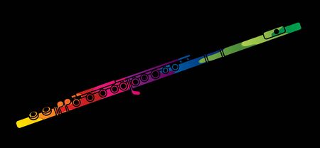 Flute instrument cartoon music graphic vectorのイラスト素材