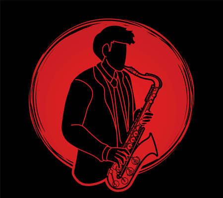 Saxophone Musician Orchestra Instrument Graphic Vectorのイラスト素材