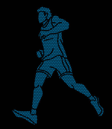 Running Action Movement Marathon Runner A Man Start Running Cartoon Sport Graphic Vectorのイラスト素材