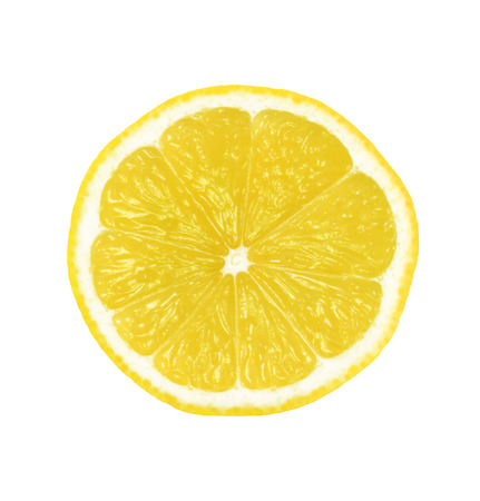 slice of lemon isolated on white backgroundの写真素材