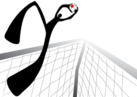 Illustrated shadow man playing soccerのイラスト素材