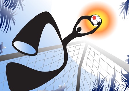 illustration shadowman playing football on colorful Backgraoundのイラスト素材