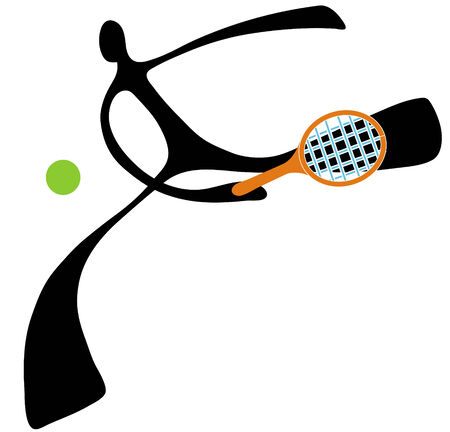 Shadow man tennis cartoon design sport symbol.のイラスト素材