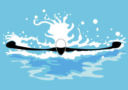 shadow man cartoon swimming sport design.のイラスト素材