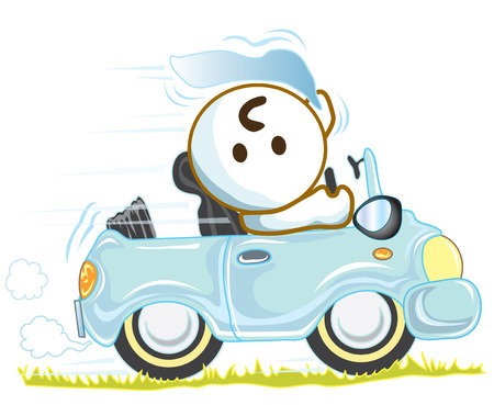 Driving go to any where adventure tour or go to meeting with cute car のイラスト素材