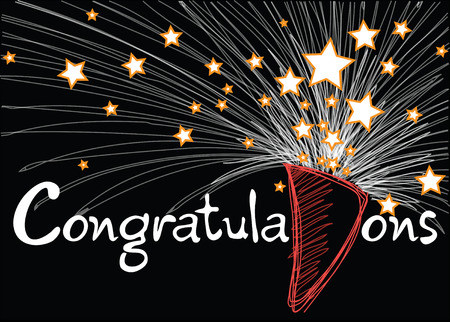 Congratulations graphic card design background blackのイラスト素材