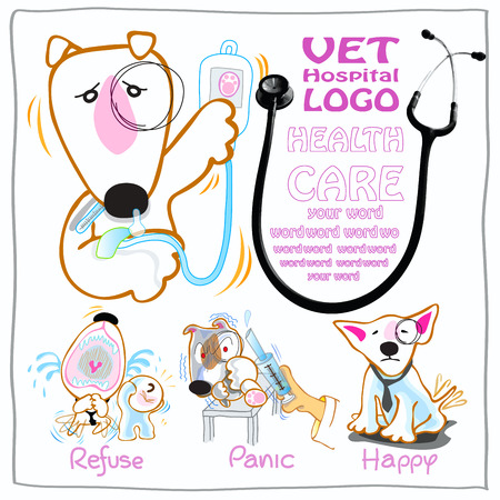 Veterinary or Vet card design symbol are Bull Terrier dog have many feeling to presented your hospital good to take care all be better and happyの写真素材
