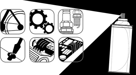 Service Multi purpose oil product for technician symbol black and white design for sign brochure pattern present on your productのイラスト素材