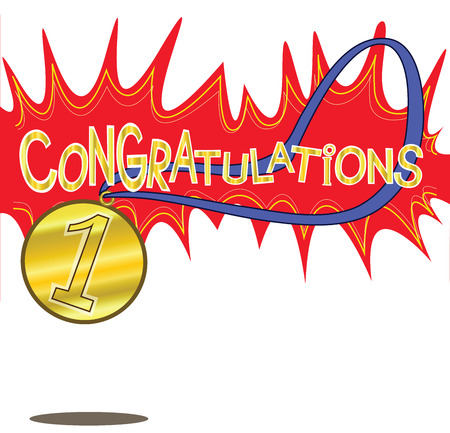 Congratulations card graphic design for celebrations of Sport Champion number one on white backgroundのイラスト素材