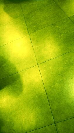 Background tiles floor green and yellow fresh and bright color blur, Photo perspective.の写真素材