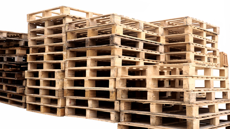 Pallet wood for transportation isolate cut out on white background.