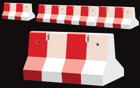 Worker construction service industrial is Bar barrier cement concrete traffic tool, Cartoon vector art illustration info graphic element isolate on black has clipping path.のイラスト素材