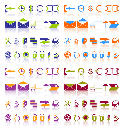 Complete set of different icons on a white background.Vectorial illustration.のイラスト素材