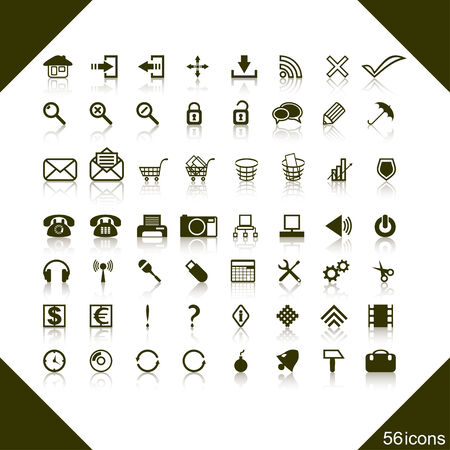 The complete set of web icons on a white background. Icons of different subjects enter into a set.のイラスト素材