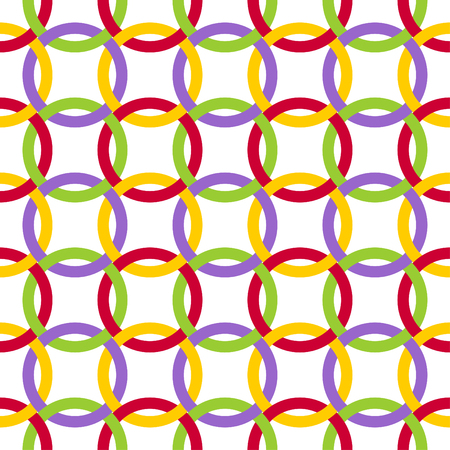 Overlapping rings on a white fone.Figury form a seamless composition.のイラスト素材