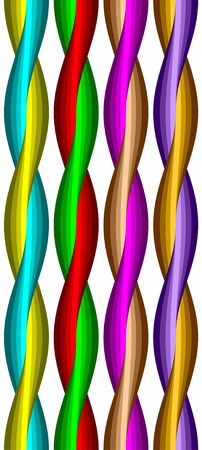 Decorative elements in the form of the bound plaits on a white background.のイラスト素材