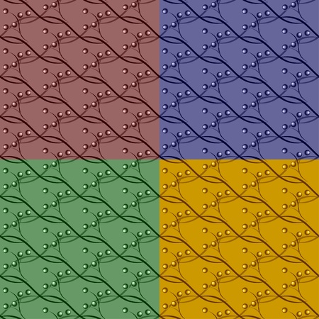 The complete set of seamless vegetative backgrounds. They differ color.のイラスト素材