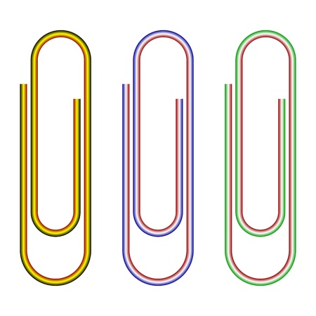 Paper clips symbolize flags of Belgium, France and Italy.のイラスト素材