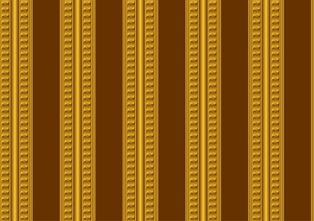 Seamless wallpaper. A gold ornament on a brown background.のイラスト素材