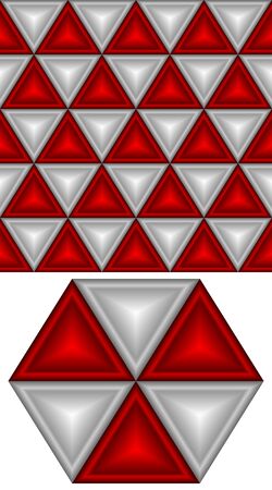 Red and white triangles form a seamless background.のイラスト素材