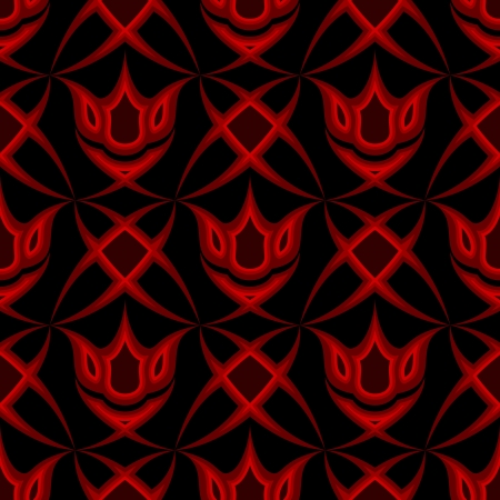 The red pattern on a black background forms seamless composition.のイラスト素材