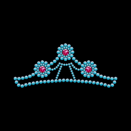 Crown of gems on black background.のイラスト素材