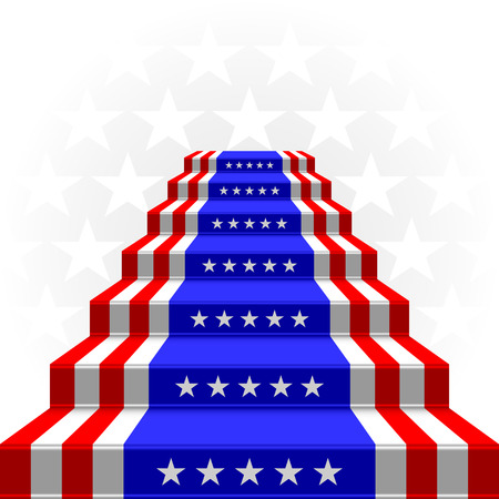 The stylized ladder on a light background  Flag of the USA のイラスト素材