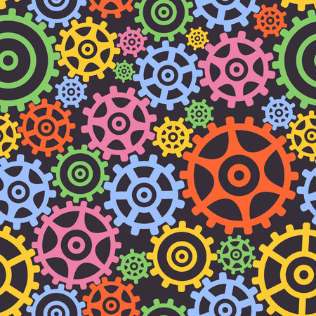 Seamless from gears  Cogwheels of different color form the abstract mechanism のイラスト素材