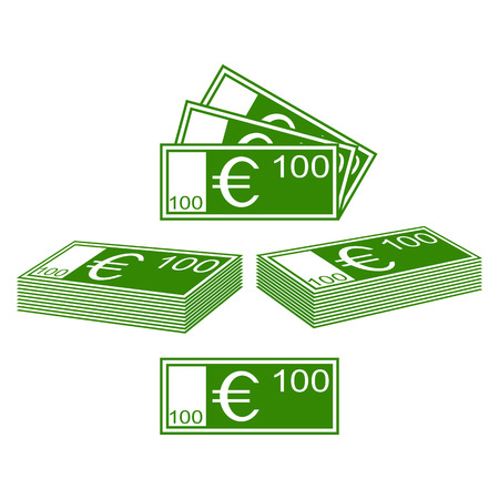 Abstract contours of Euro. Set on a white background.のイラスト素材