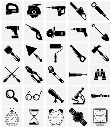 Set of icons of different tools and devices.のイラスト素材