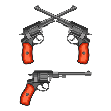 Revolvers on white background.のイラスト素材