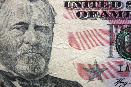 Fifty Dollar Banknote. U.S. President Grant close up.