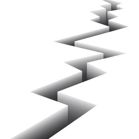 Crack Divides a White Surface into Two Parts.のイラスト素材