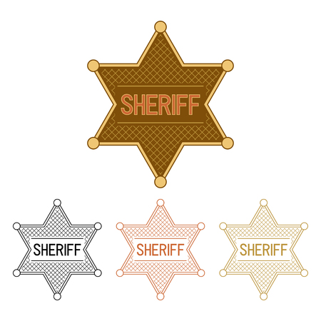 Sheriff's Stars. Set on a white background.のイラスト素材