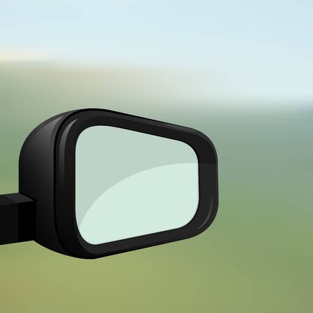 Car rearview mirror on a blurred background.のイラスト素材