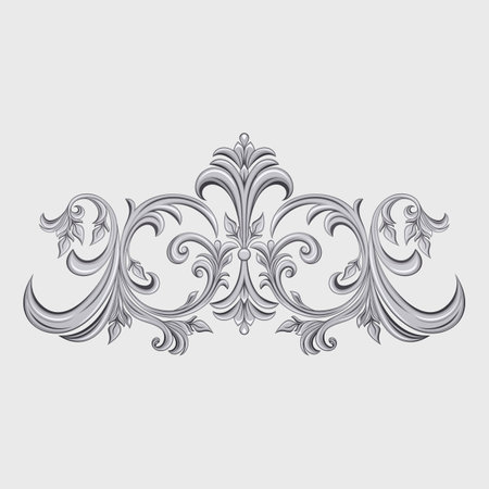 Decorative silver ornament on a light background.のイラスト素材