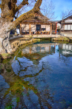 Japan - 21 JAN, 2019 : Fuji mountain from kawaguchiko lake, Mount Fuji located on Honshu Island, is the highest mountain in Japan.のeditorial素材